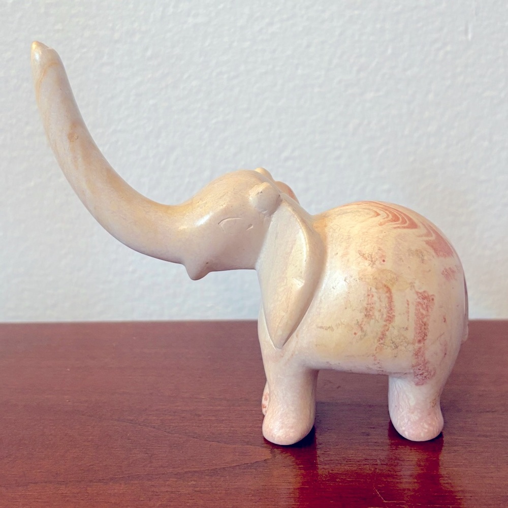 Vintage Soapstone Elephant Figurine - Picture 1 of 8